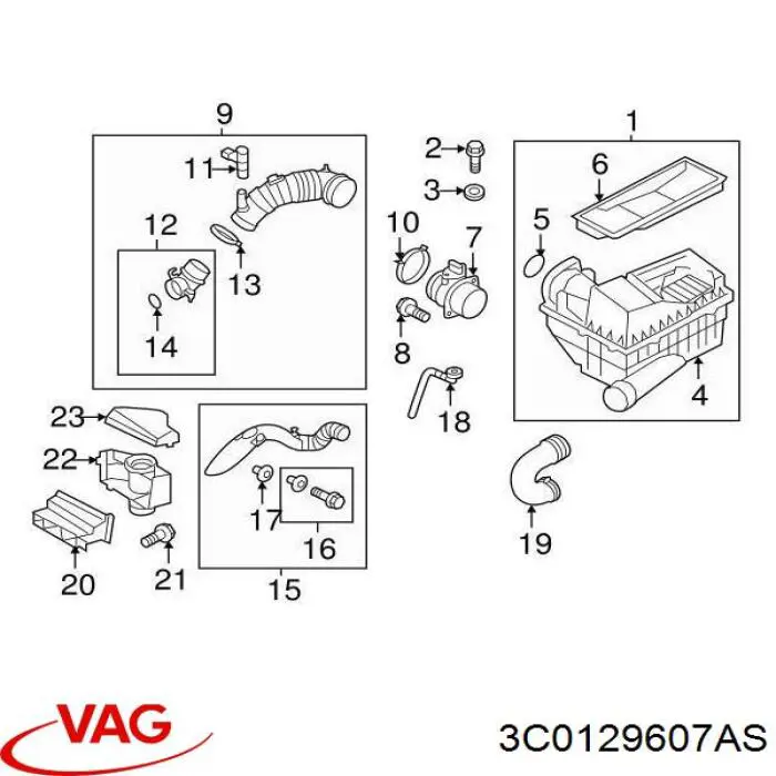 Casco de filtro de aire Volkswagen Tiguan 1 5N1, 5N2