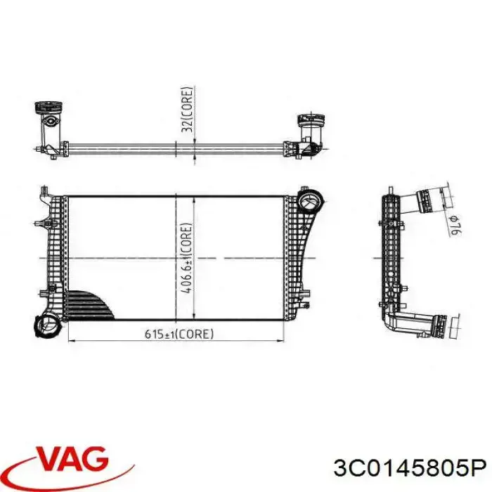 Intercooler 3C0145805P VAG