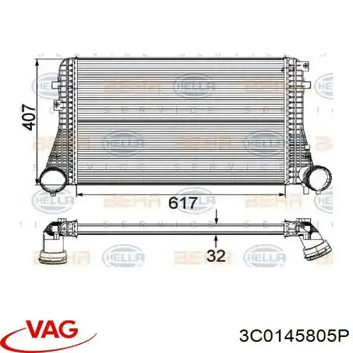 Radiador de aire de admisión Volkswagen Tiguan 1 5N1, 5N2