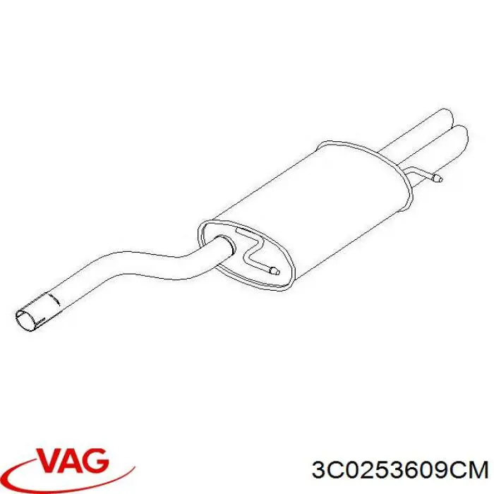 3C0253609CM VAG silenciador posterior