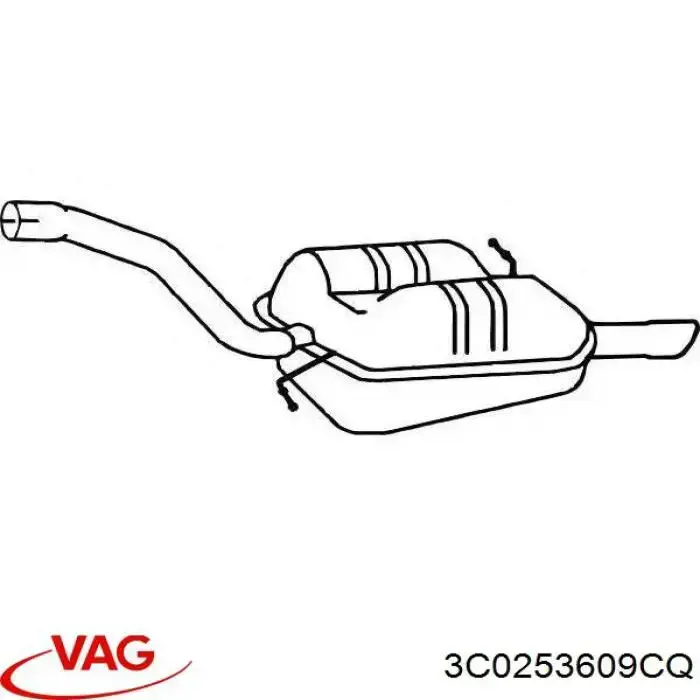 Silenciador trasero VAG 3C0253609CQ precio, desde 178,21 EUR