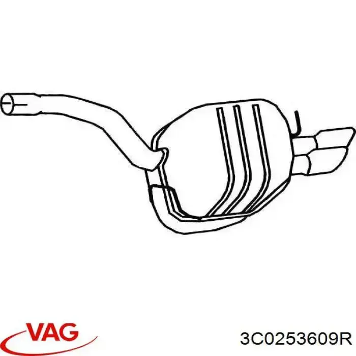 Silenciador trasero VAG 3C0253609R precio, desde 198,86 EUR