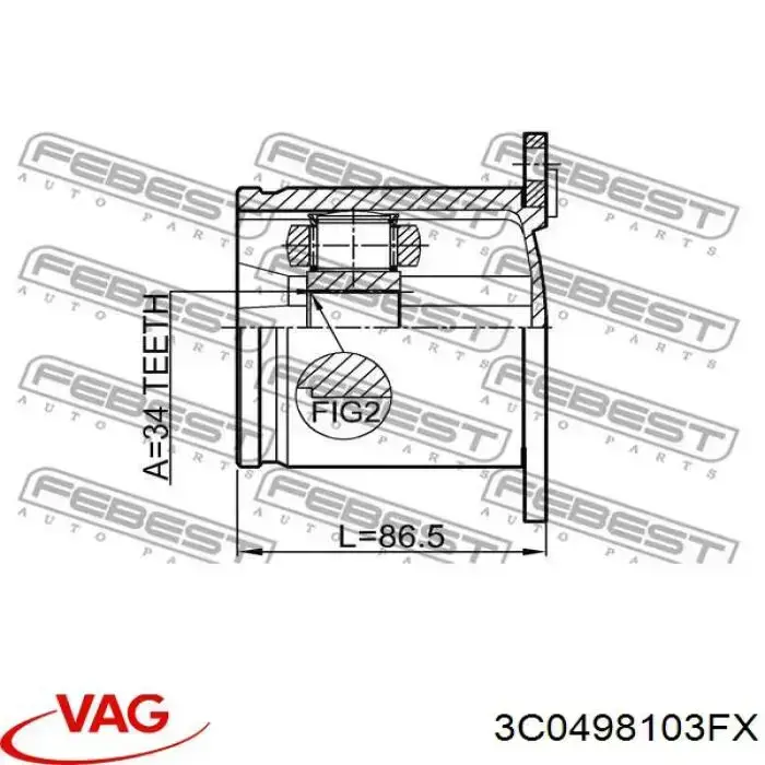 Comprar 3C0498103FX VAG Junta homocinética interna delantera