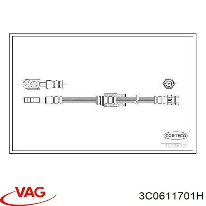 Latiguillos de freno delantero 3C0611701H VAG