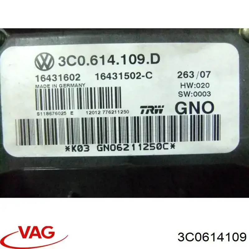 Bloque hidráulico ABS VAG 3C0614109 precio, desde 56,63 EUR