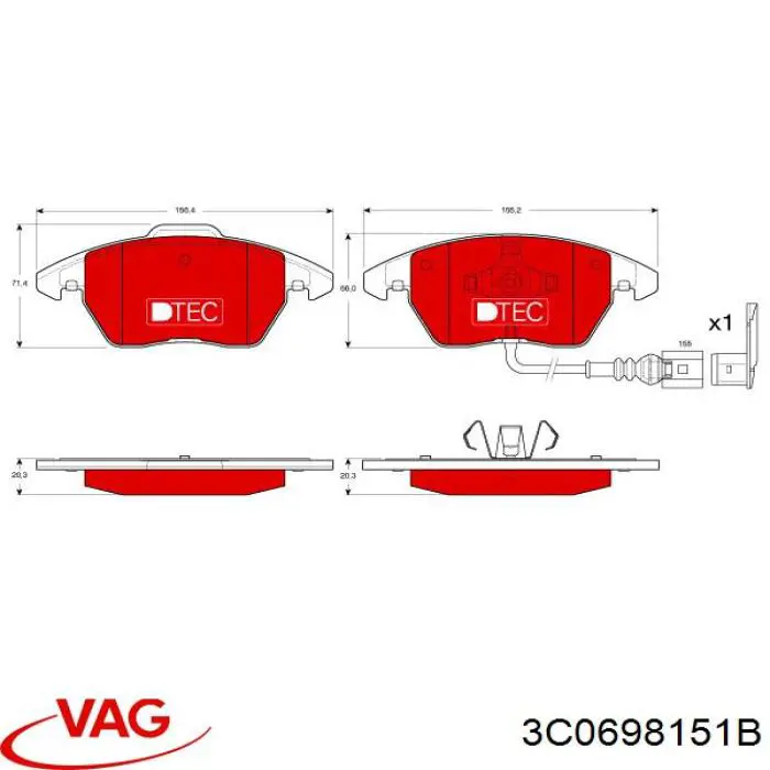 Pastillas de freno delanteras Seat Leon 2 1P1