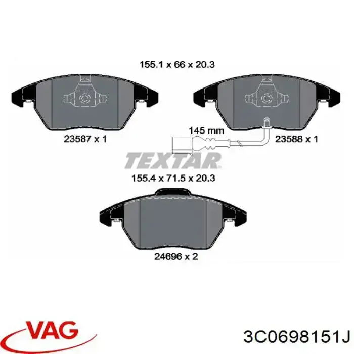 Pastillas de freno delanteras Seat Leon 2 1P1