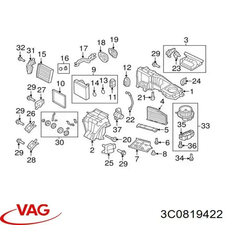 Cubierta del filtro de habitáculo VAG 3C0819422 precio, desde 16,65 EUR
