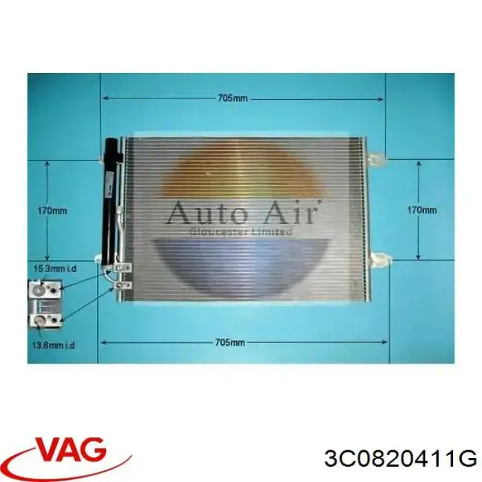 Comprar 3C0820411G VAG Condensador de aire acondicionado