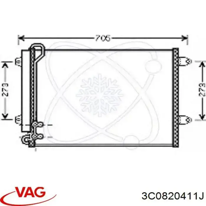Condensador aire acondicionado 3C0820411J VAG