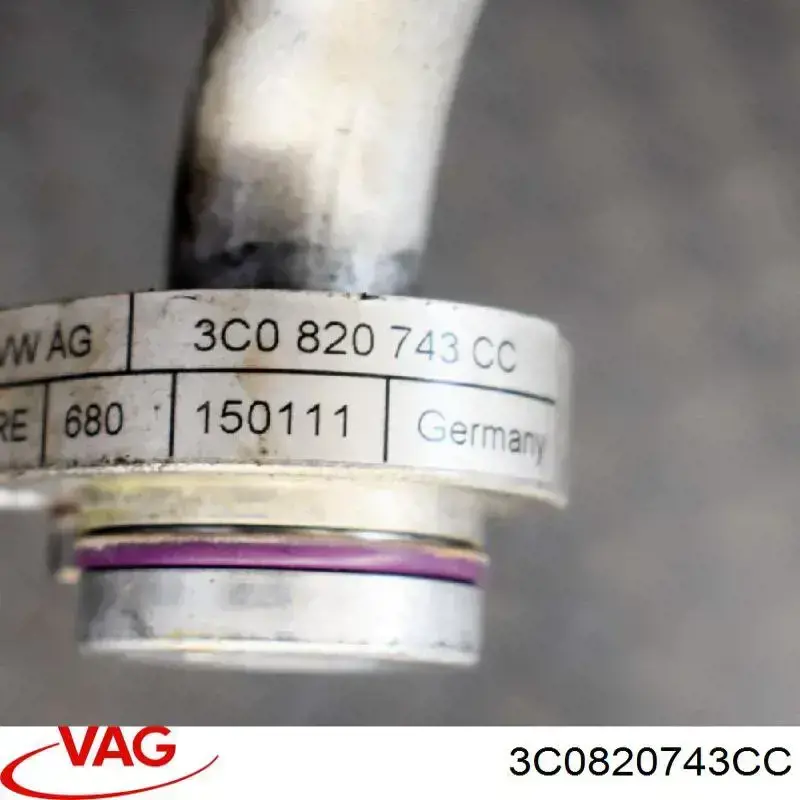Manguera de aire acondicionado de evaporador al compresor 3C0820743CC VAG