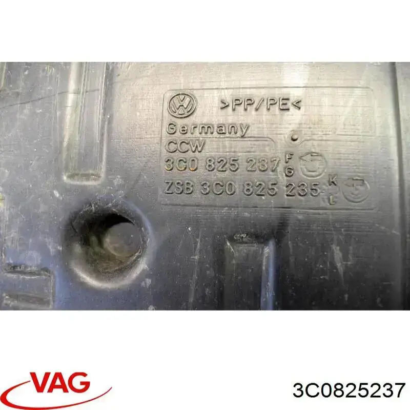 3C0825237 VAG Protector antiempotramiento del motor delantera