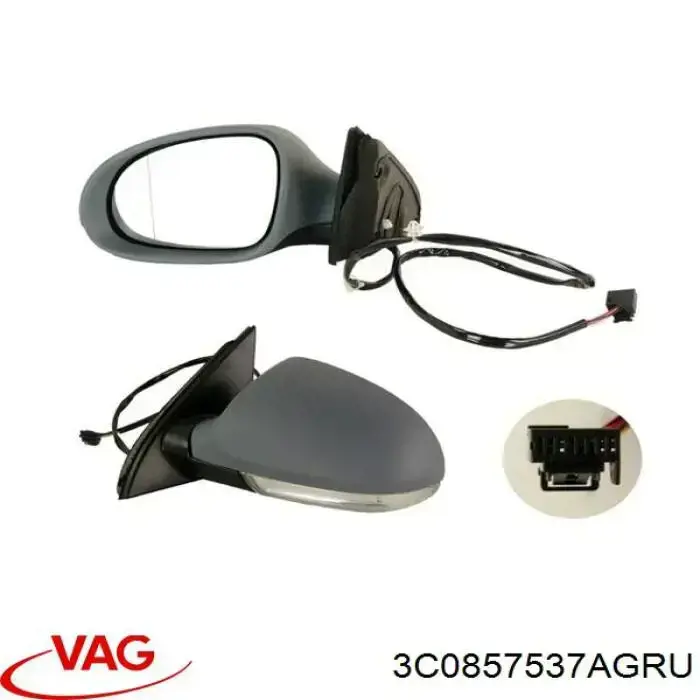 3C0857537AGRU VAG Cubierta de espejo retrovisor izquierdo