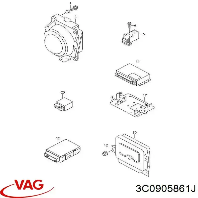 Módulo electrónico de la columna de dirección VAG 3C0905861J precio, desde 119,06 EUR