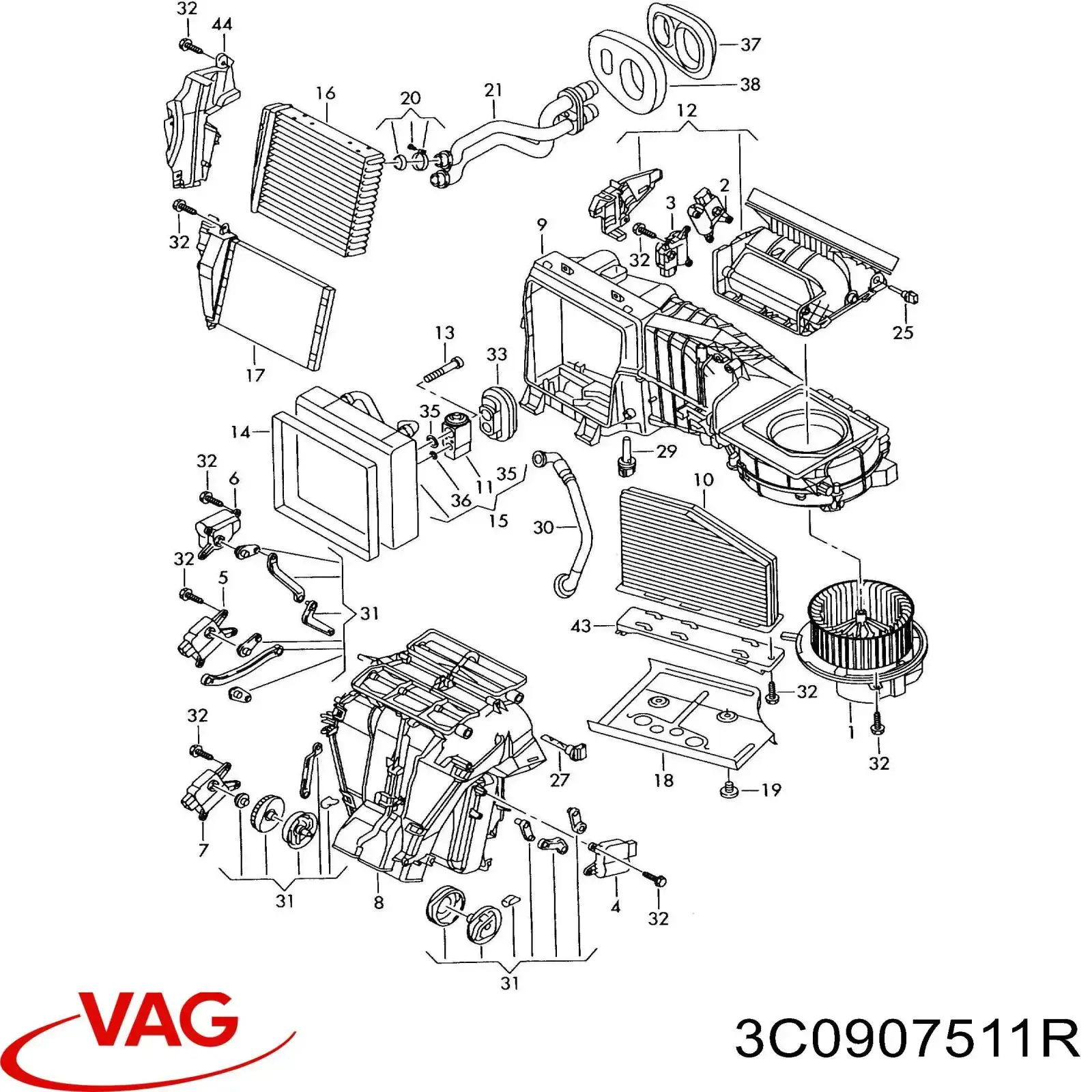 Actuador de сompuerta de сalefacción VAG 3C0907511R