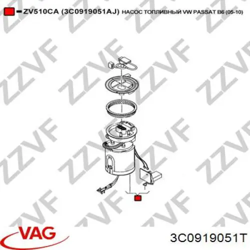 3C0919051T VAG módulo alimentación de combustible