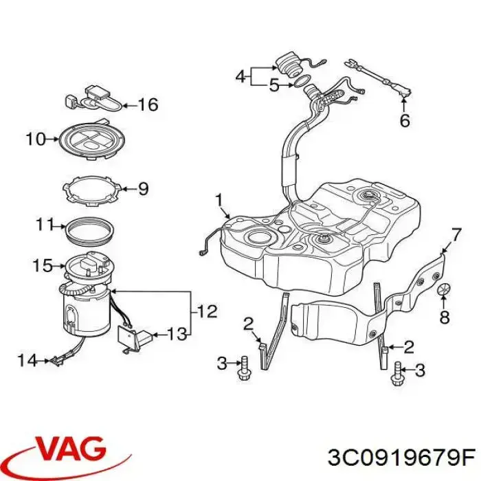 3C0919679F VAG módulo alimentación de combustible