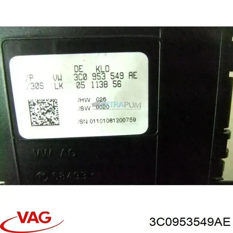 Comprar 3C0953549AF VAG Módulo de control de interruptores de la columna de dirección