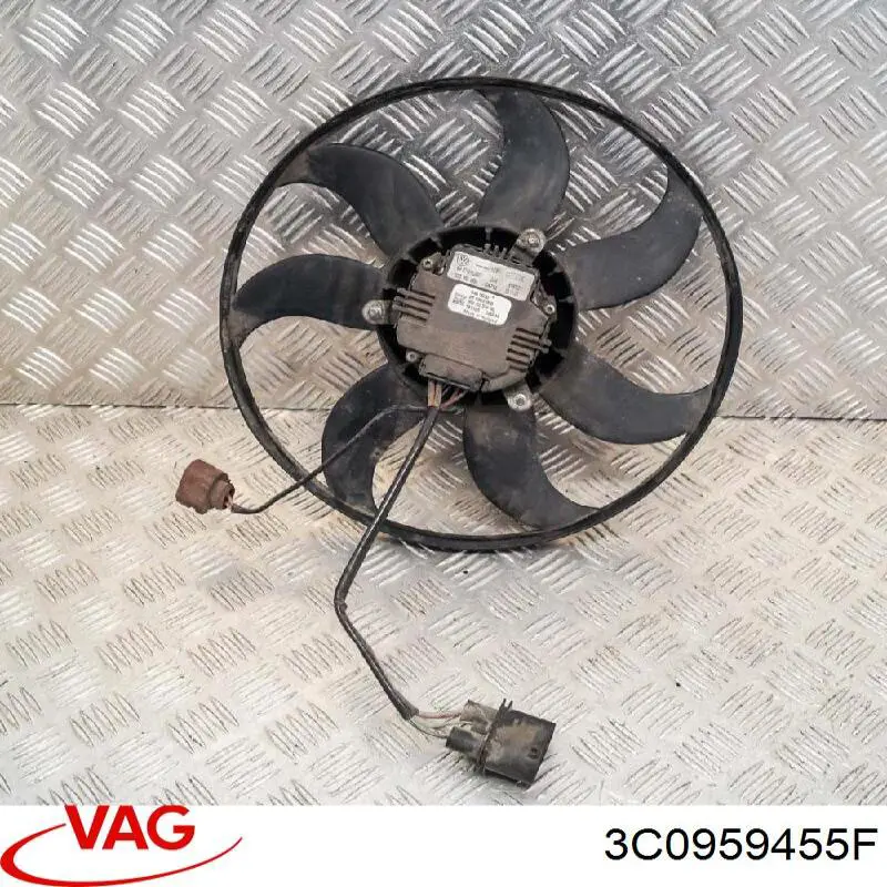 Ventilador eléctrico de refrigeración completo izquierdo (motor y hélice) 3C0959455F VAG