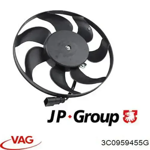 Ventilador de refrigeración completo derecho (motor y hélice) 3C0959455G VAG