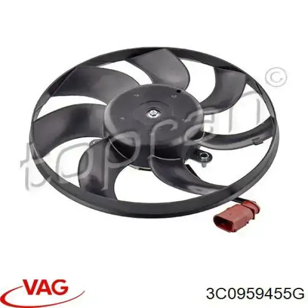 3C0959455G VAG ventilador (rodete +motor refrigeración del motor con electromotor, izquierdo)