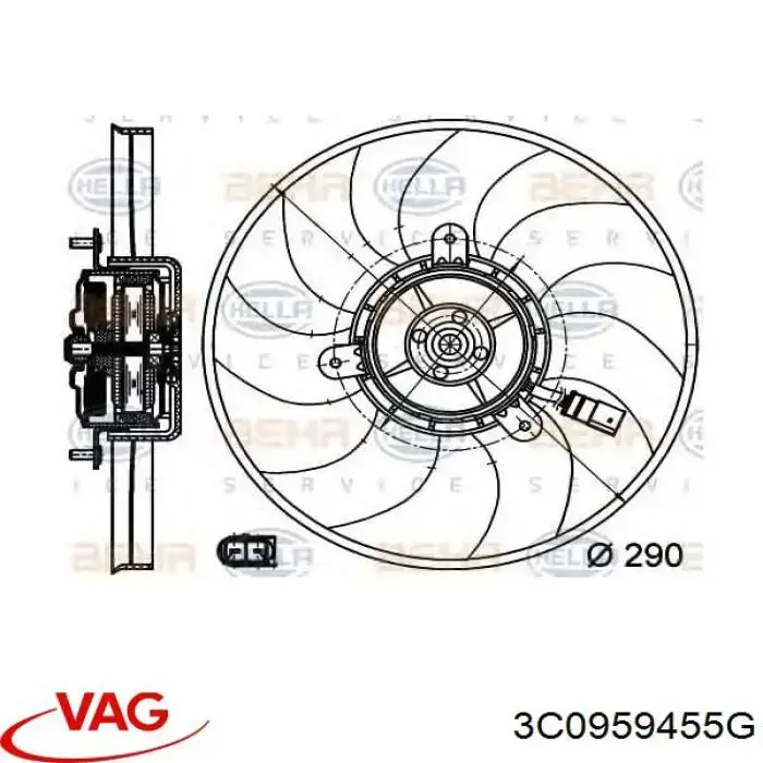 Comprar 3C0959455G VAG Ventilador de refrigeración completo derecho (motor y hélice)