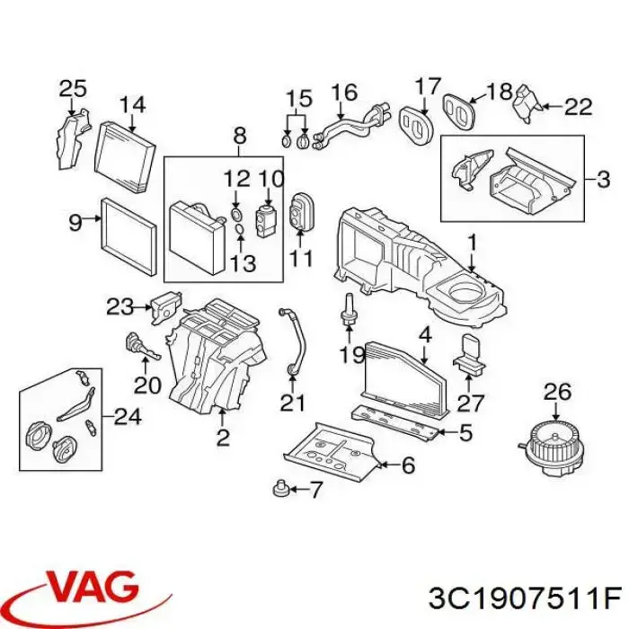 Actuador de compuerta de calefacción VAG 3C1907511F precio, desde 50,82 EUR