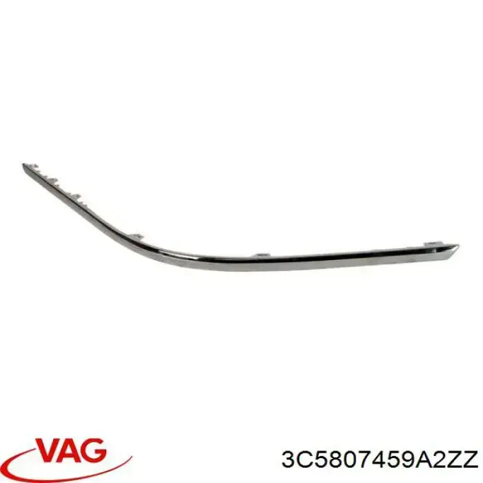 Moldura de parachoques trasero izquierdo 3C5807459A2ZZ VAG