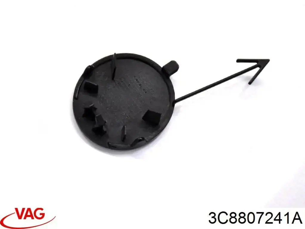 3C8807241A VAG Tapa del gancho de remolque del parachoques delantero derecho