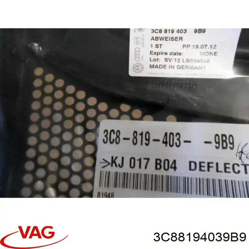 Comprar 3C88194039B9 VAG Rejilla izquierda de limpiaparabrisas
