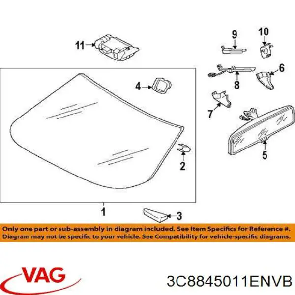 Cristal parabrisas VAG 3C8845011ENVB precio, desde 131,29 EUR