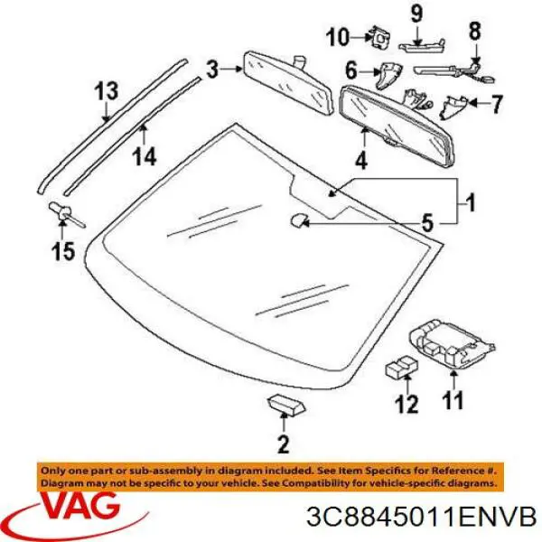 3C8845011ENVB VAG parabrisas