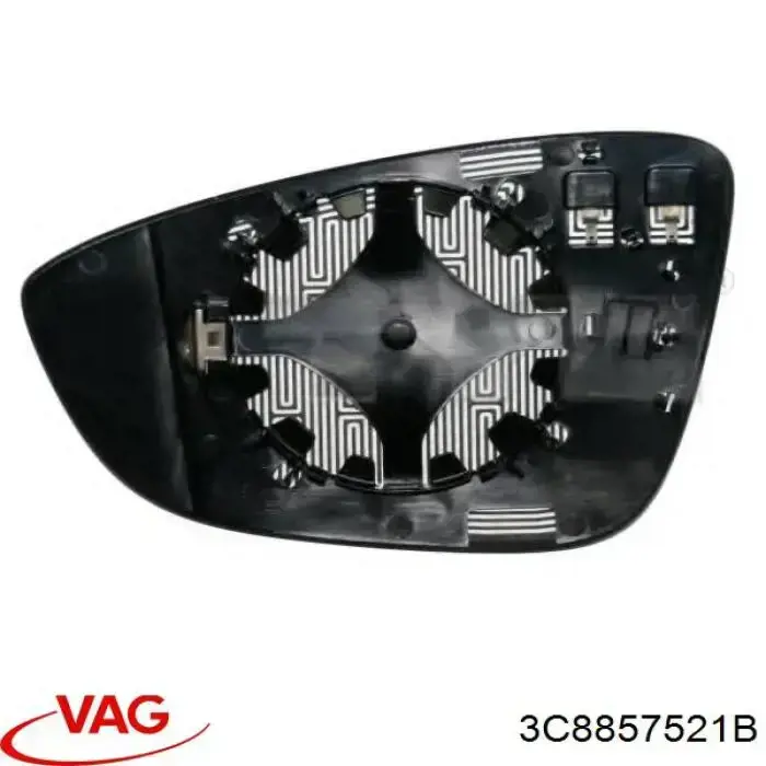 3C8857521B VAG cristal de espejo retrovisor exterior izquierdo