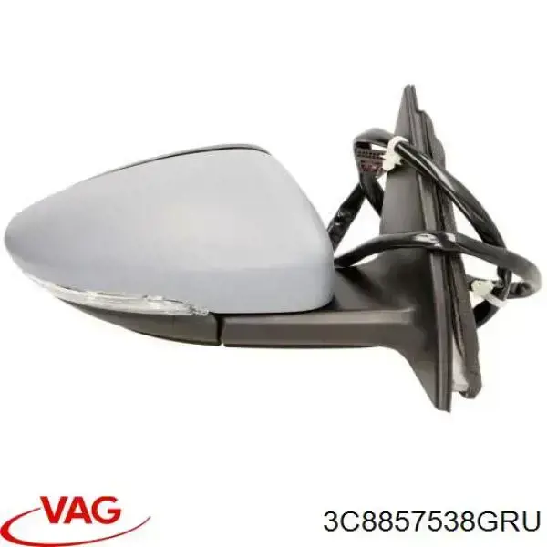 3C8857538GRU VAG Cubierta de espejo retrovisor derecho