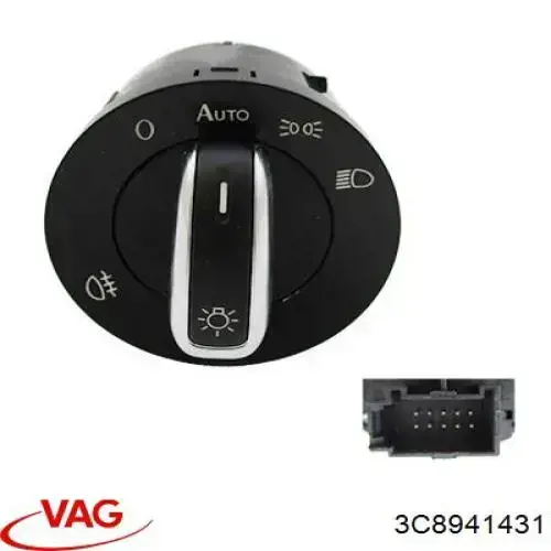 Interruptor de luces en el tablero VAG 3C8941431