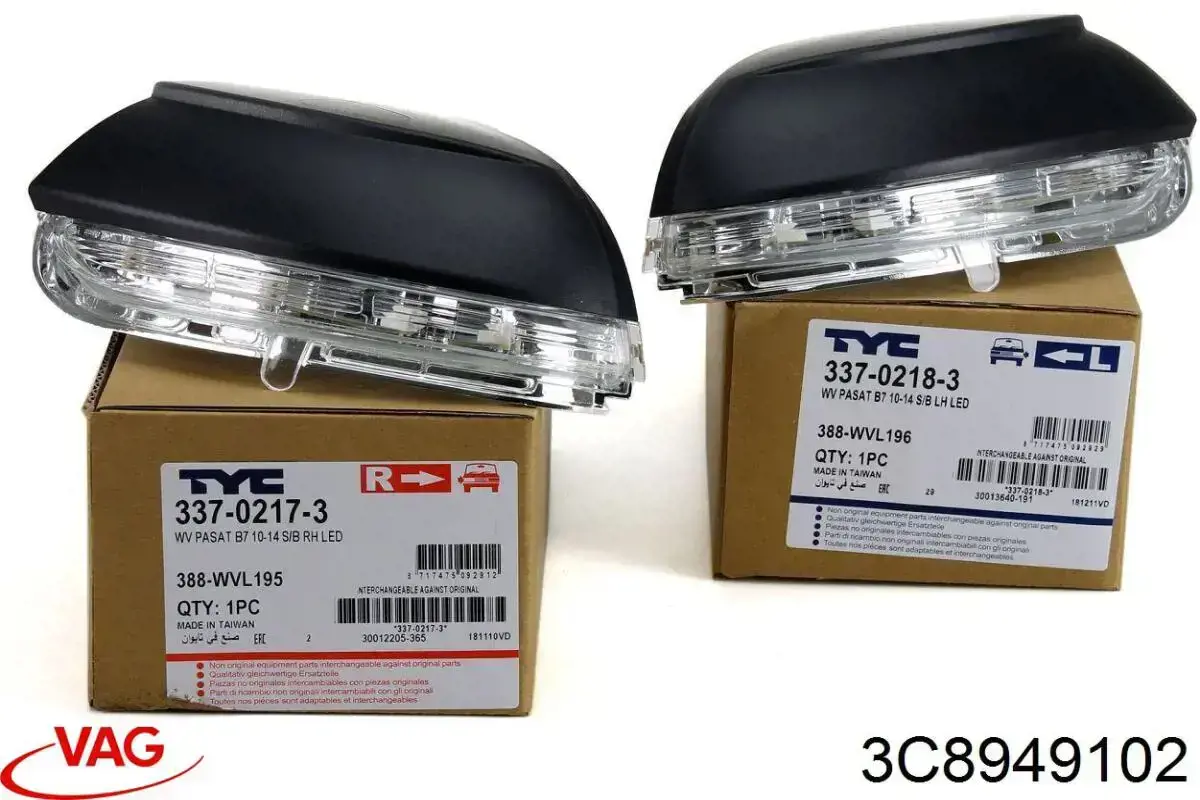 Luz intermitente del espejo retrovisor derecho VAG 3C8949102 precio, desde 27,92 EUR