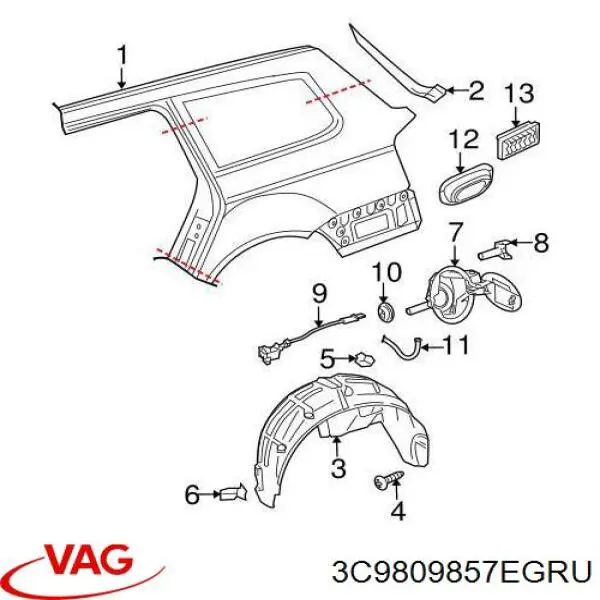 3C9809857EGRU VAG tapa de la gasolina (depósito de combustible)