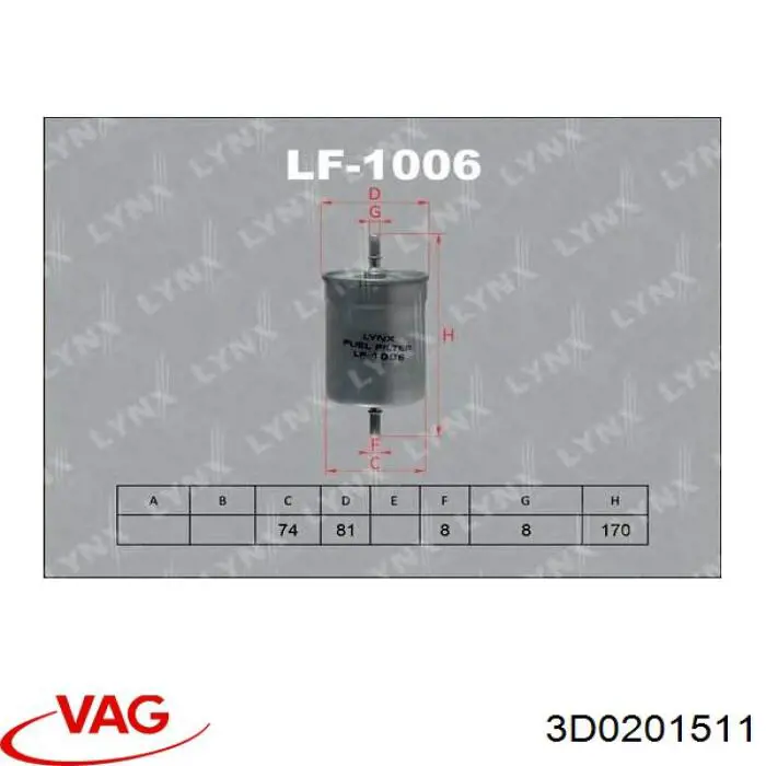 3D0201511 VAG filtro combustible