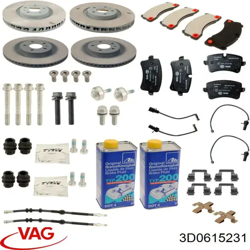 Resorte de retención de la pinza de freno 3D0615231 VAG