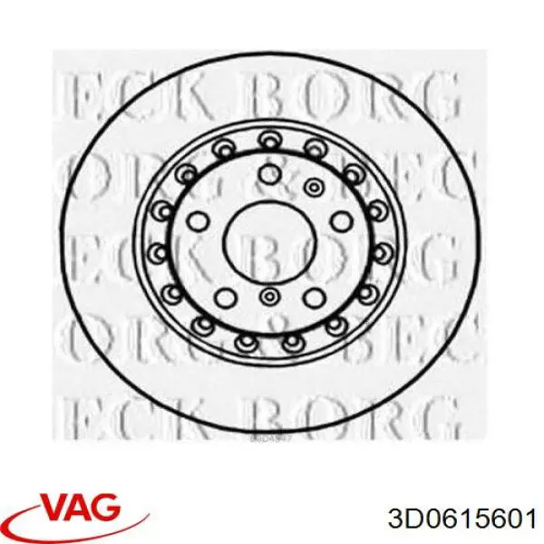 3D0615601 VAG disco de freno trasero