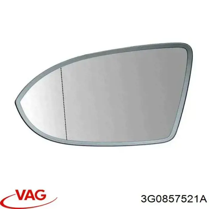 3G1857501CB9B9 VAG cristal de espejo retrovisor exterior izquierdo