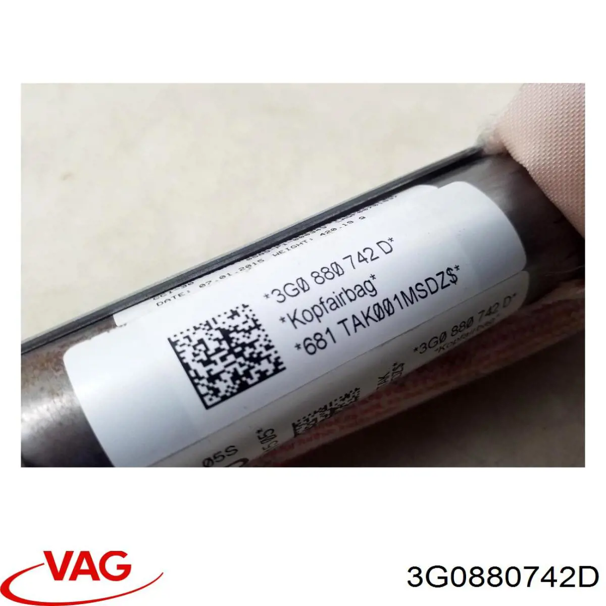 Airbag de cortina lateral derecha VAG 3G0880742D precio, desde 168,43 EUR
