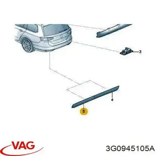 Comprar 3G0945105A VAG Reflector trasero izquierdo del parachoques