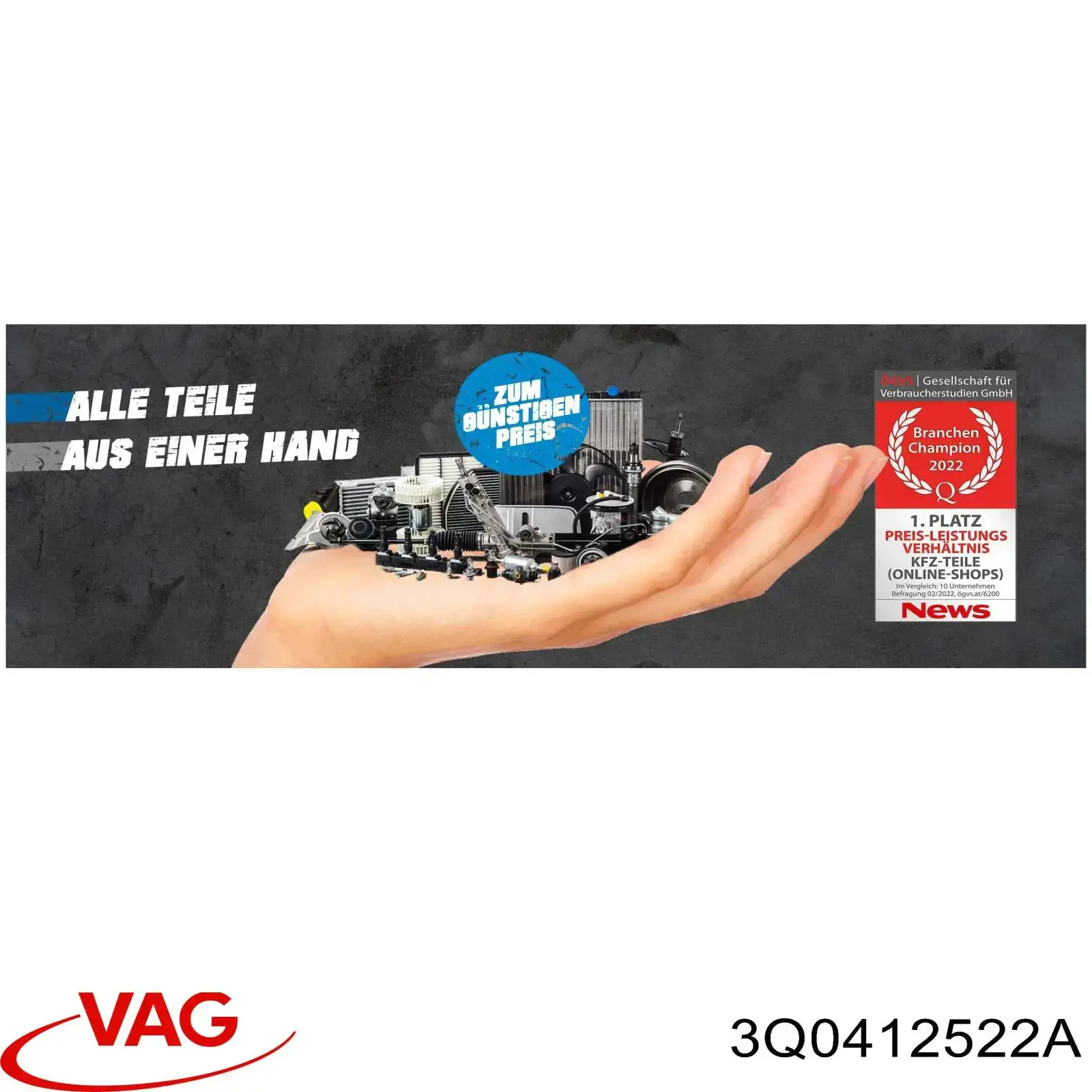 Sensor de nivel de carrocería delantero derecho VAG 3Q0412522A