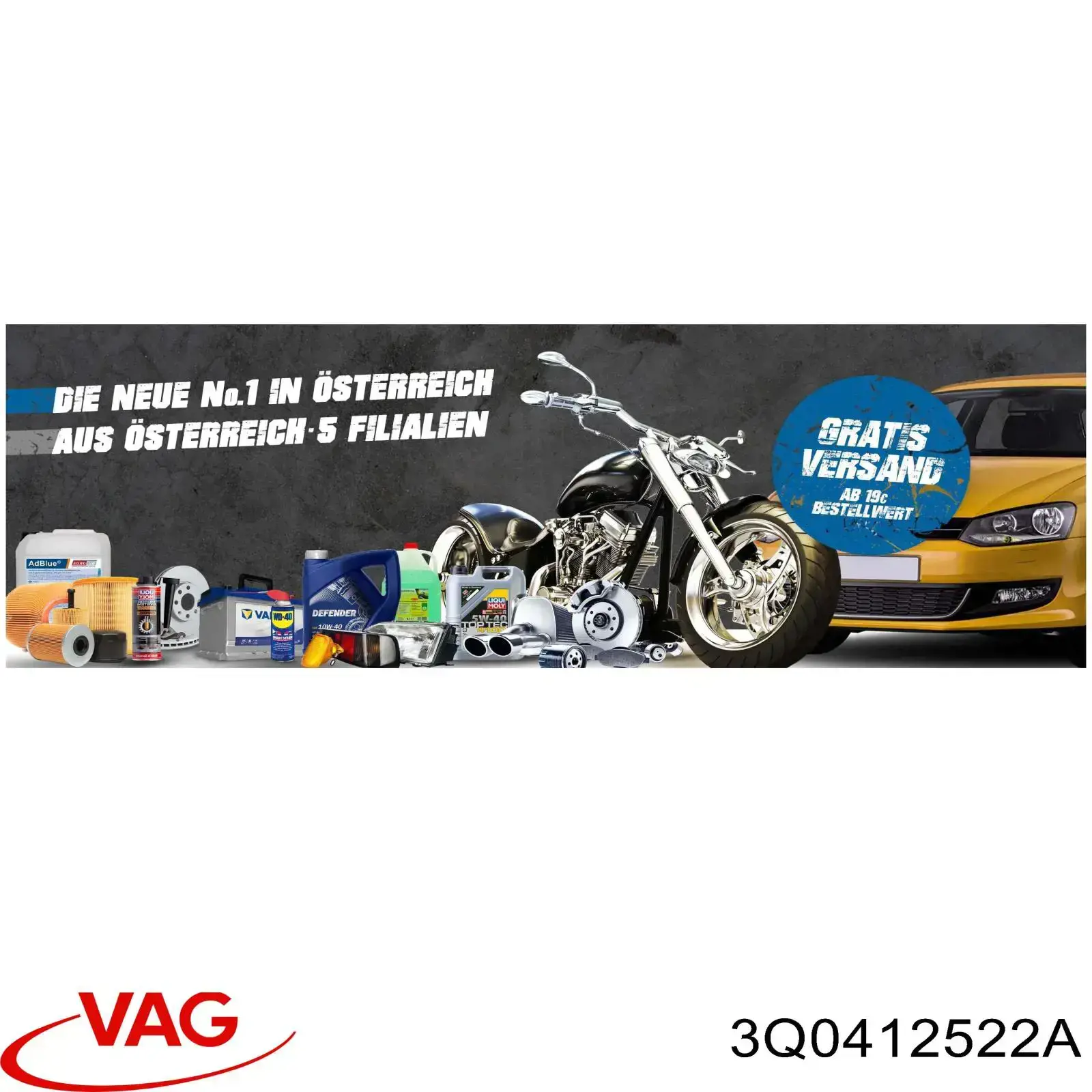 Sensor de nivel de carrocería delantero derecho 3Q0412522A VAG