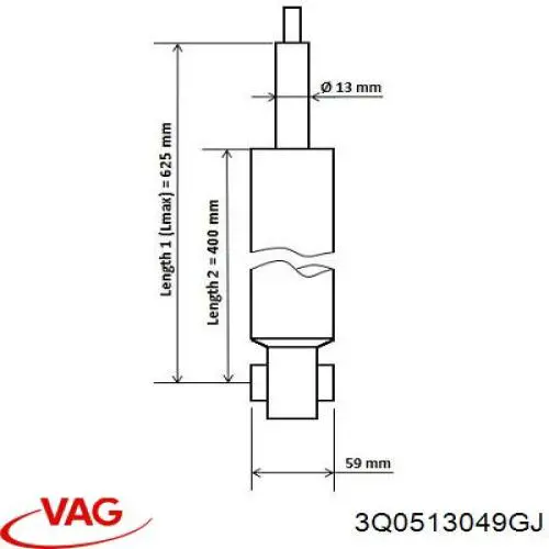 Amortiguador trasero 3Q0513049GR VAG