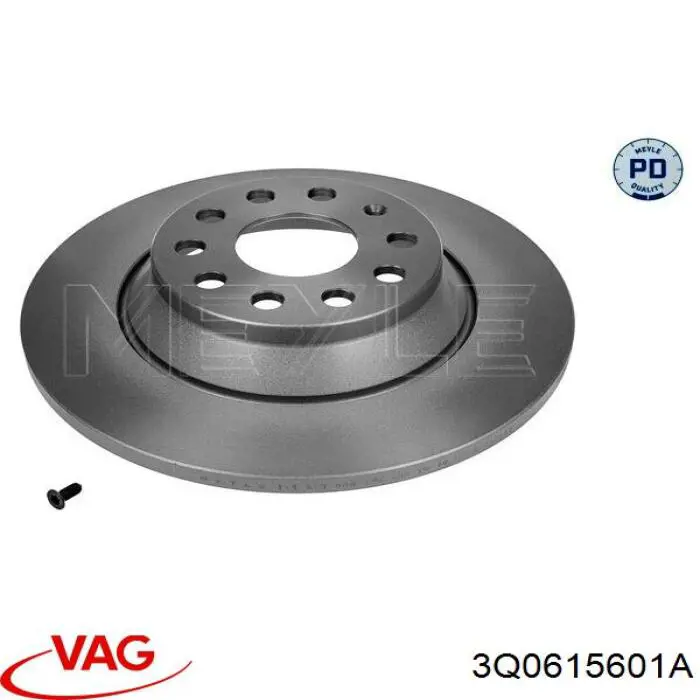 Disco de freno trasero 3Q0615601A VAG