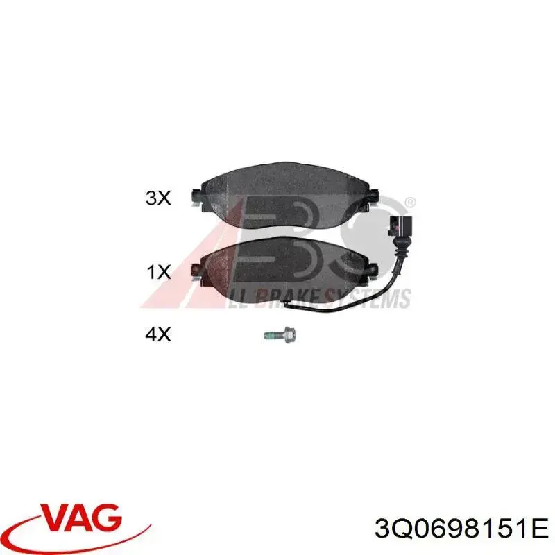 Pastillas de freno 3Q0698151E VAG