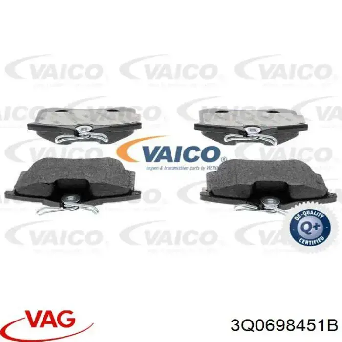 Pastillas de freno traseras 3Q0698451B VAG