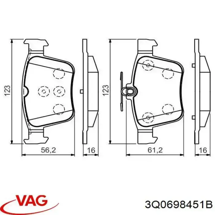 Comprar 3Q0698451B VAG Pastillas de freno traseras